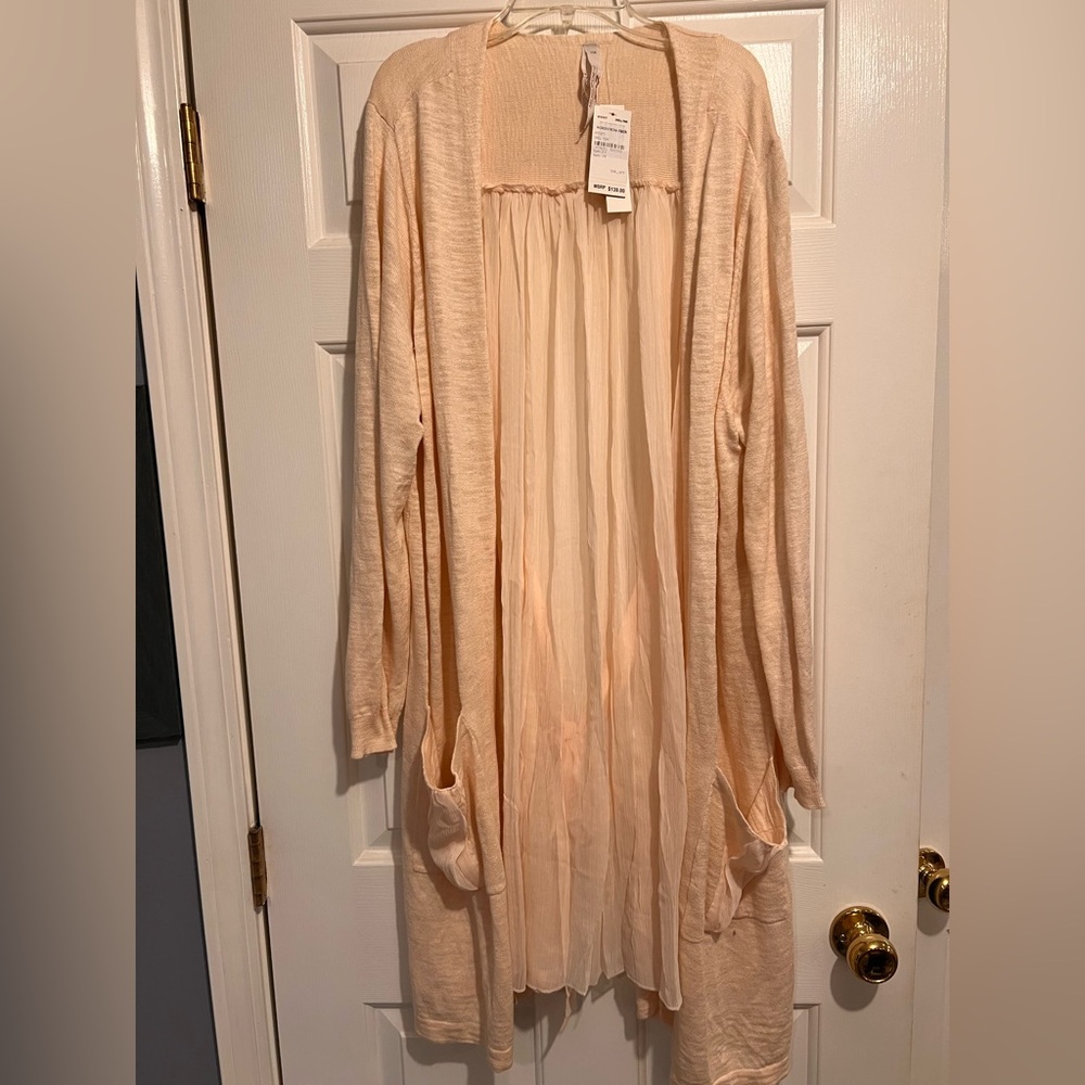 NWT Melissa McCarthy Seven 7 light pink cardigan Size‎ 2X